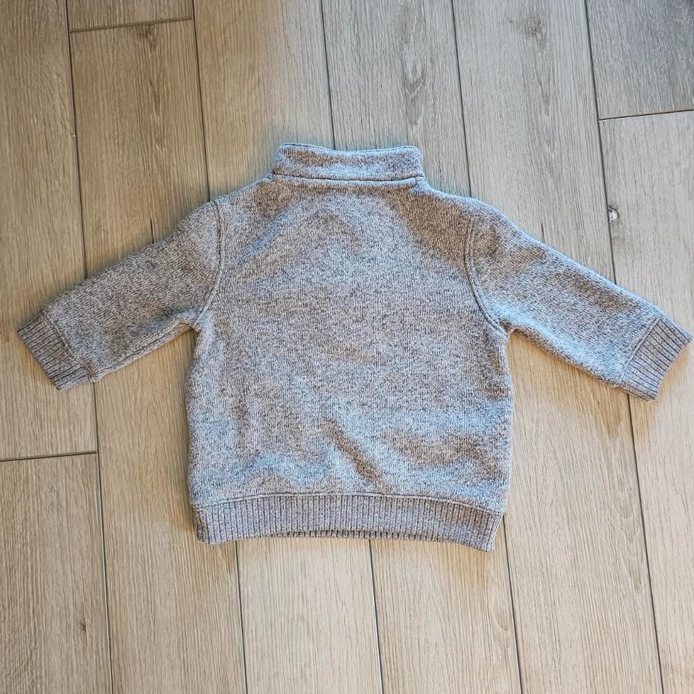 Janie and Jack Quarter Zip Pullover Sweater Gray Boys Size 6-12M - Picture 2 of 5
